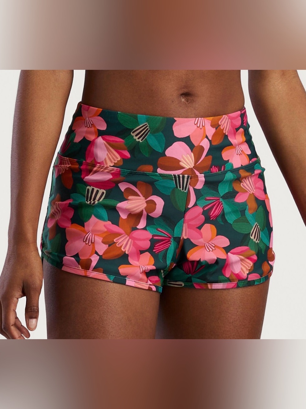 NWT Title Nine Nalu Paddle Board Swim Shorts Women's Small Lagoon Print